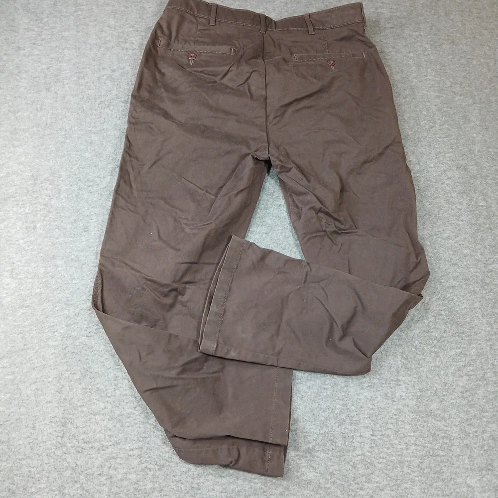 Cremieux Madison Comfort Stretch Chino Pants Mens 32x30 Brown Flat Front Trouser